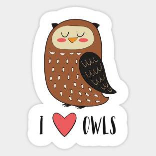 I Love Owls Sticker